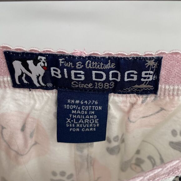 Big Dogs White Pink St Bernard Lounge Shorts Elastic Waist Women's XL - Picture 3 of 5